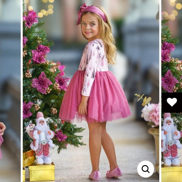 GUC Mia Belle Girls Winter Blush Tree Print Tulle Dress- 4T - Picture 2 of 13